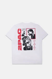Mens 2Pac Graphic T-Shirt - Cream /