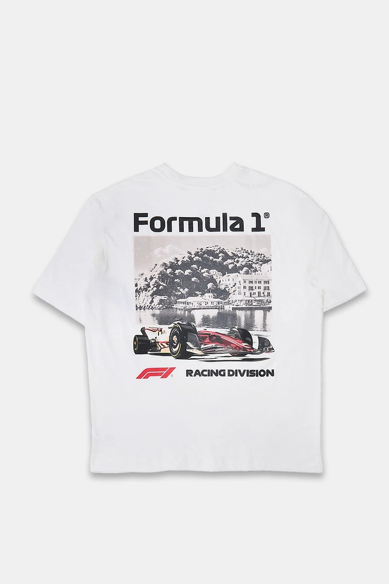 Mens F1 Racing Division Graphic T-Shirt - Cream /
