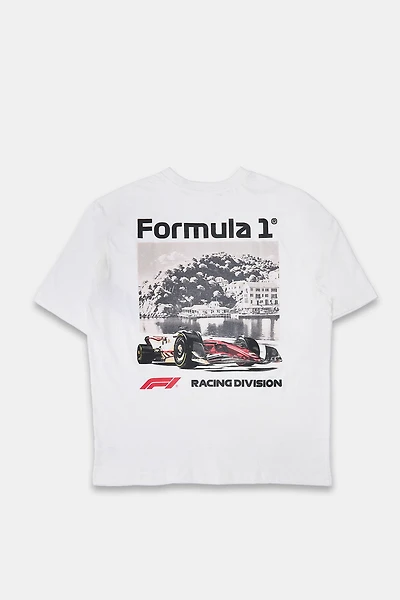 Mens F1 Racing Division Graphic T-Shirt - Cream /