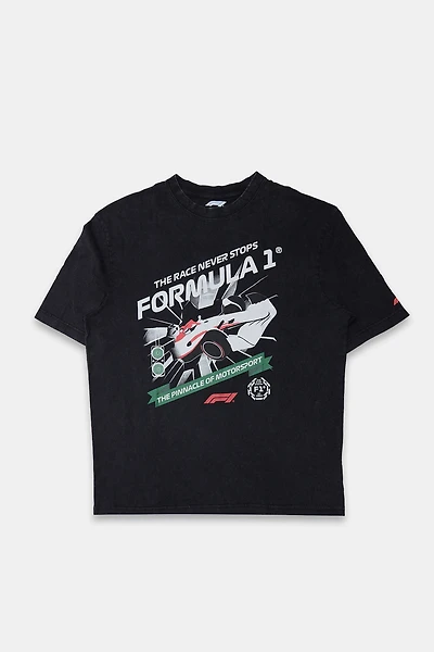 Mens F1 Race Never Stops Graphic T-Shirt - Black /
