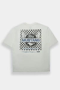 Ford Mustang Graphic Oversized Tee - White /