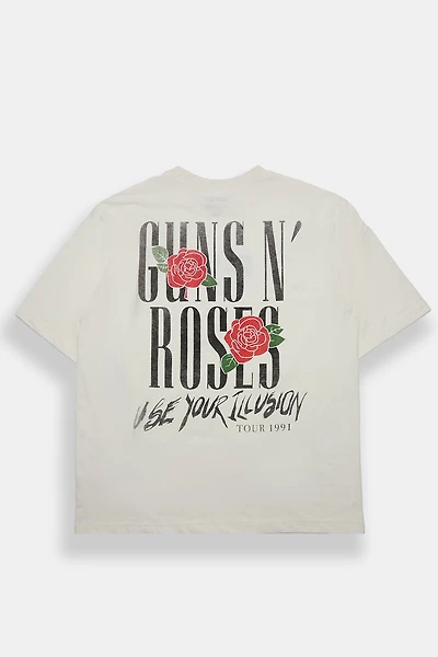 Guns N' Roses Use Your Illusion Tour 1991 Oversized Tee - White /