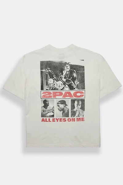 2Pac All Eyes On Me Graphic Oversized Tee - White /