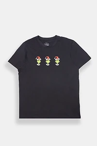 Mens The Grinch Embroidered Graphic T-Shirt - Black /