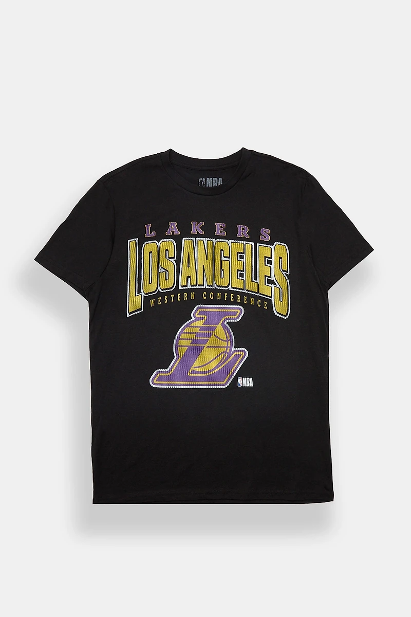 Los Angeles Lakers Mesh Logo Graphic Tee - Black /