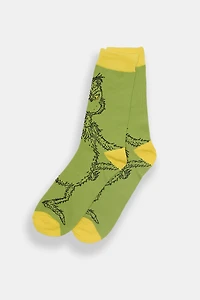 Mens The Grinch Graphic Crew Socks - Green / O/S