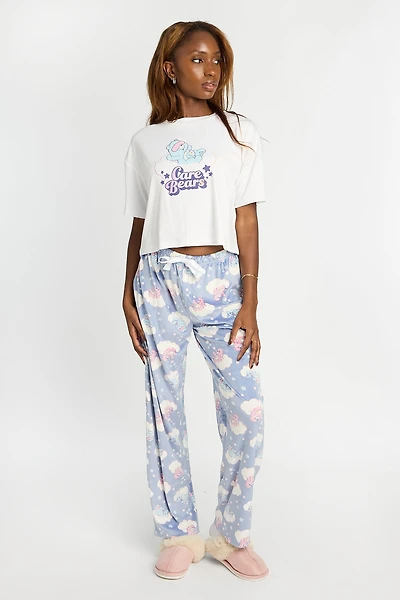 Care Bears Sleep 2-Piece Pajama Tee & Velour Pants Set - White /