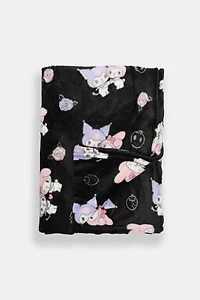 Kuromi My Melody Plush Throw Blanket - Black / O/S