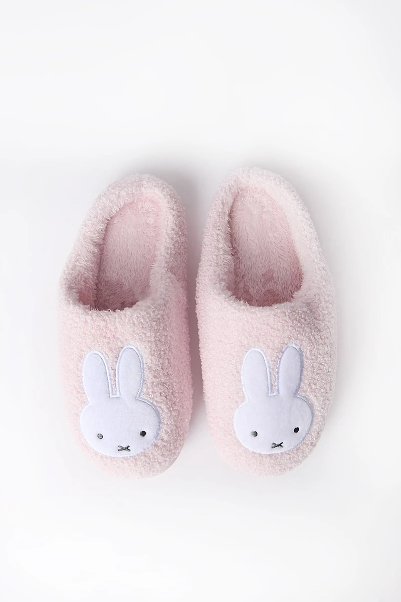 Miffy Plush Slippers - Light Pink /