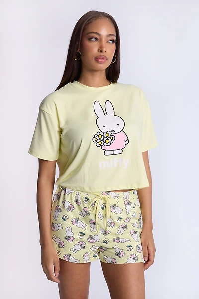 Miffy 2-Piece Pajama Tee & Short Set - Yellow /