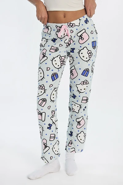 Hello Kitty Gifts Plush Pajama Pant - Light Blue /