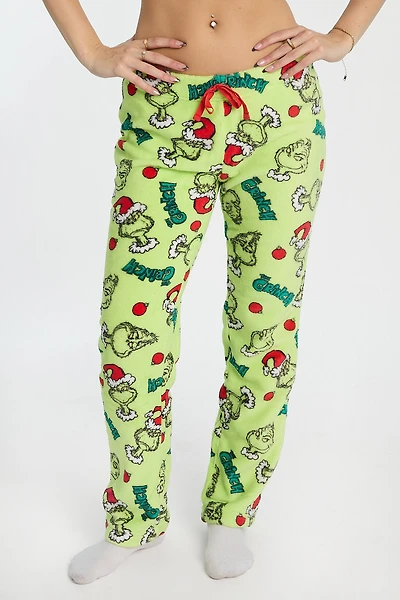 The Grinch Plush Pajama Pant - Neon Green /