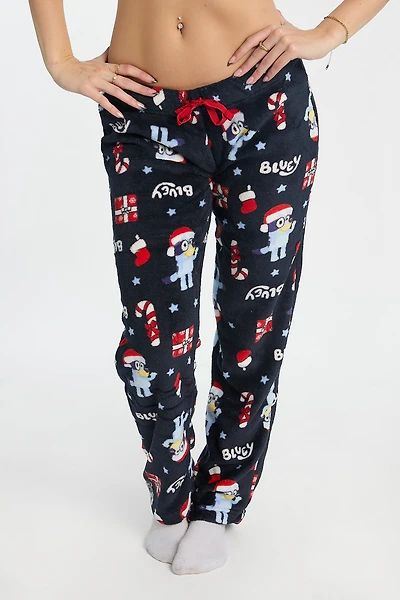 Bluey Christmas Plush Pajama Pant - Navy /