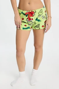 The Grinch Plush Pajama Shorts - Neon Green /