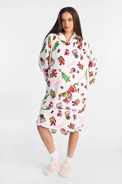 The Grinch Presents Oversized Blanket Hoodie - White / O/S