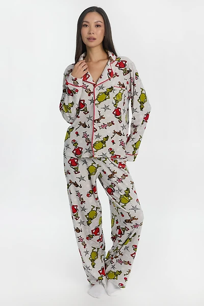 The Grinch Cindy Lou 2-Piece Pajama Shirt & Pant Set - Light Grey /