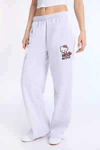 Hello Kitty Bow Wide Leg Sweatpant - Heather Grey /