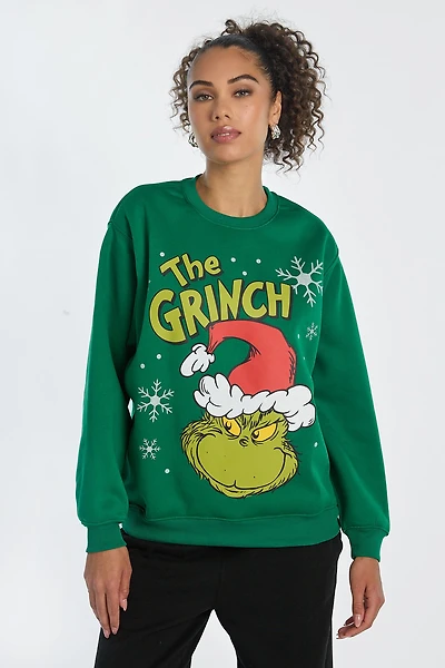 The Grinch Graphic Crewneck Sweatshirt - Green /