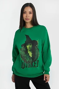 Wicked Elphaba Graphic Crewneck Sweatshirt - Green /
