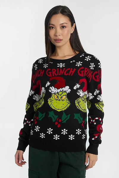 The Grinch Graphic Crewneck Sweater - Black /