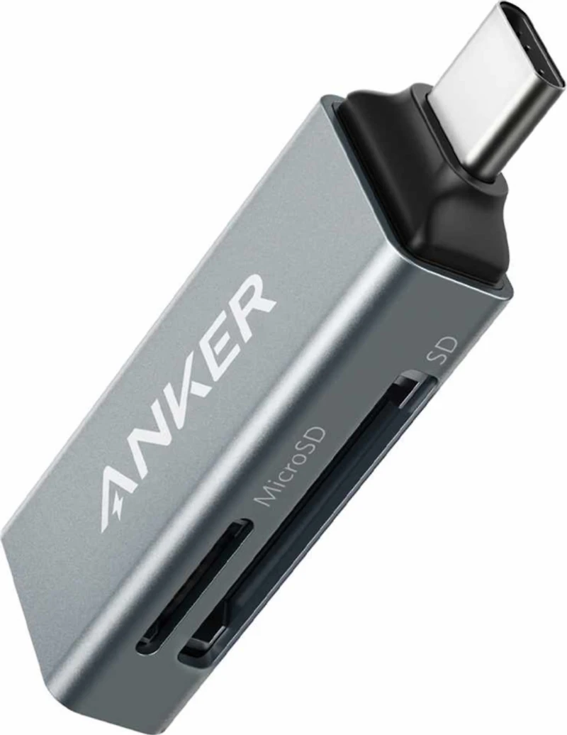 Anker - 2-in-1 USB-C to SD/Micro SD Card Reader Gray