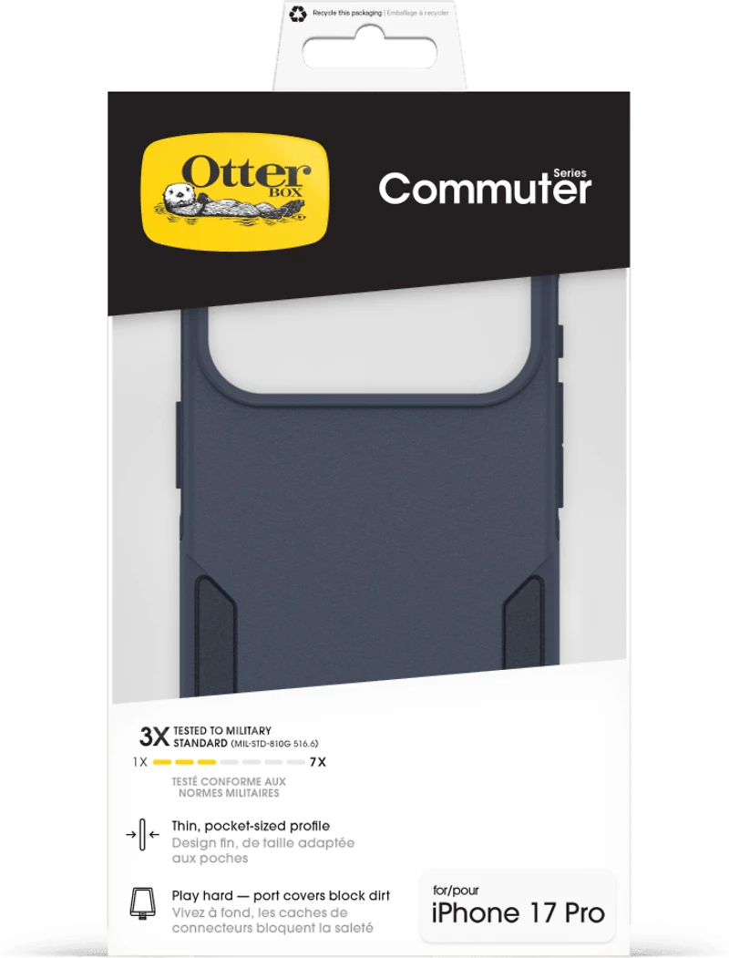 OtterBox 7798330 Étui Commuter MagSafe avec Contrôle de la Caméra Riverside (Bleu) pour iPhone 17 Pro