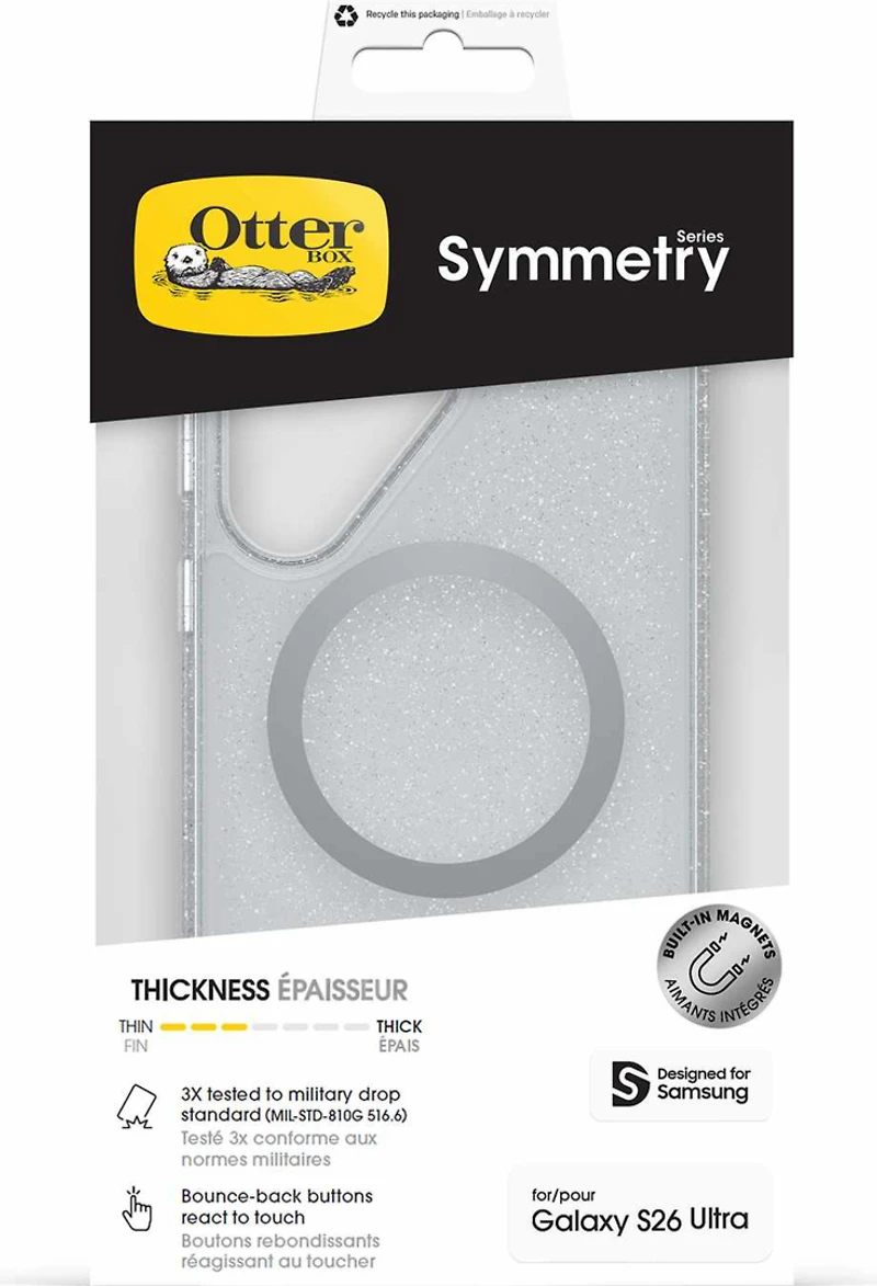 OtterBox 77000078 Étui Symmetry Clear avec Magnets Stardust 4.0 pour Samsung Galaxy S26 Ultra