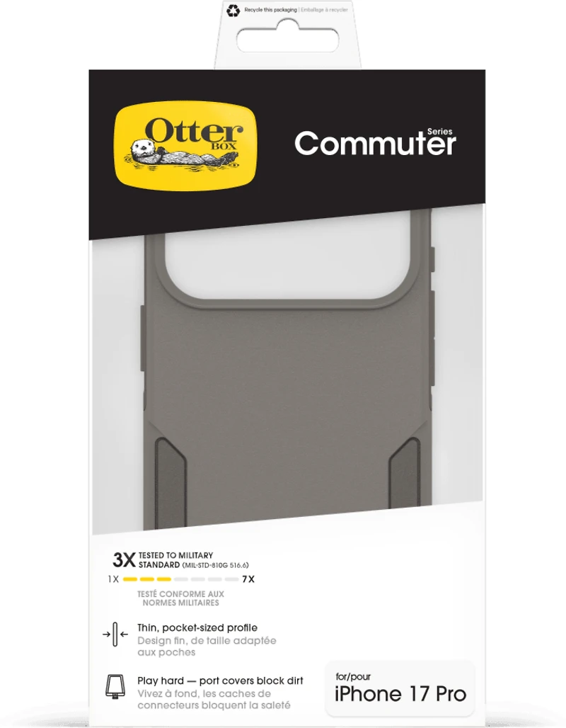 OtterBox 7798336 Étui Commuter MagSafe avec Contrôle de la Caméra Grey Comfort pour iPhone 17 Pro
