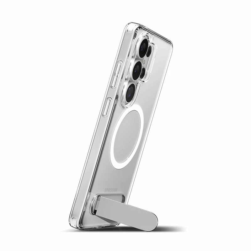 Spigen - Étui Slim Armor Essential S avec aimants, blanc transparent, pour Samsung Galaxy S26 Ultra