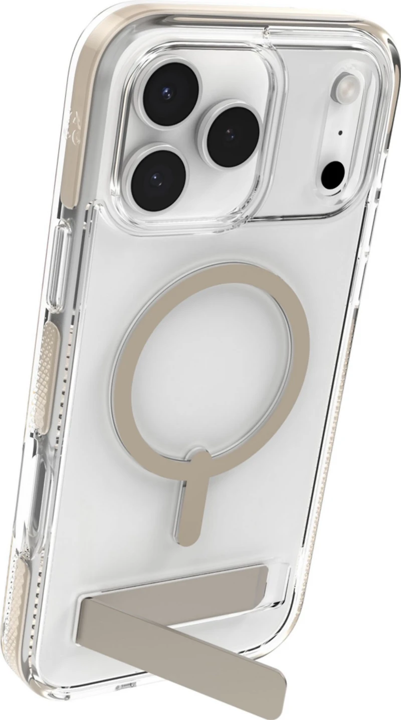 iPhone 17 Pro Max ZAGG Graphene Santa Cruz Snap Kickstand Case - Titanium