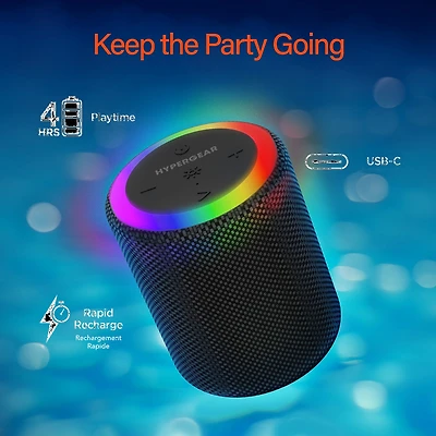 HyperGear Halo Wireless LED Speaker - Black