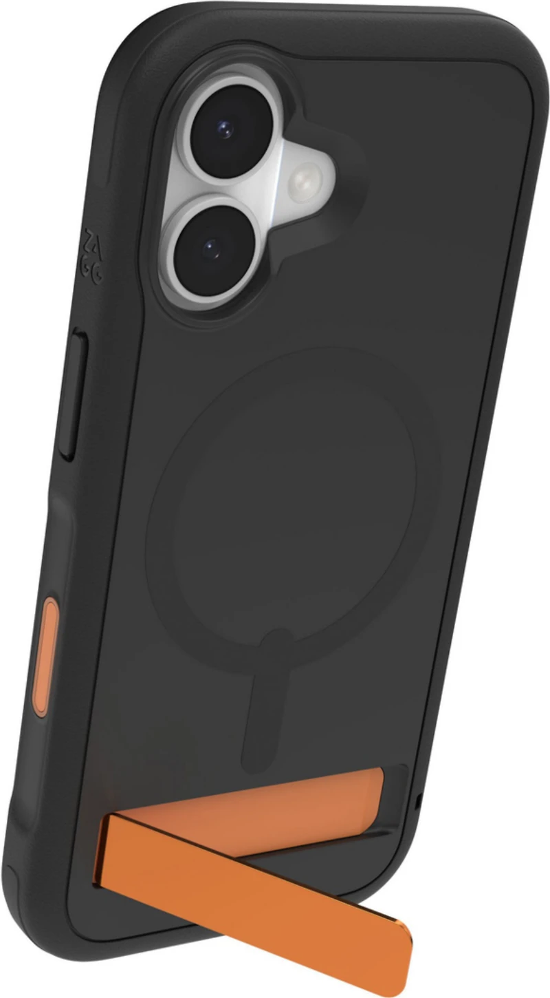 iPhone 17 ZAGG Graphene Sedona Snap Kickstand Case - Flood Black/Orange