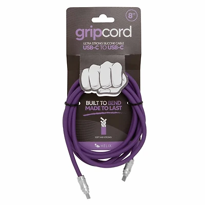 Helix/Retrak - Gripcord Silicone USB-C Cable 8ft Purple