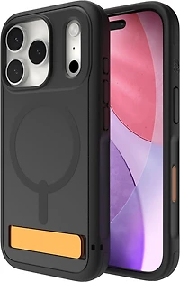 iPhone 17 Pro ZAGG Graphene Sedona Snap Kickstand Case - Flood Black/Orange