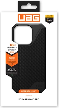iPhone 16 Pro UAG Metropolis LT MagSafe Case - Kevlar Black