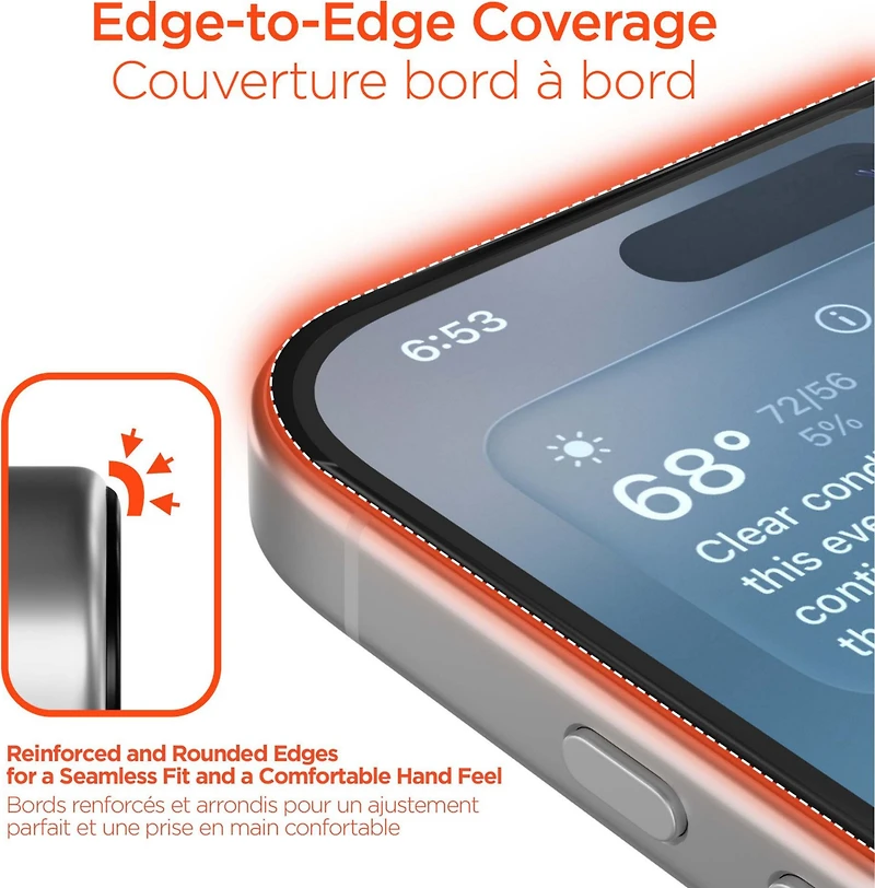 iPhone / HyperGear Edge-to-Edge Glass Screen Protector w/Installation Applicator Tray