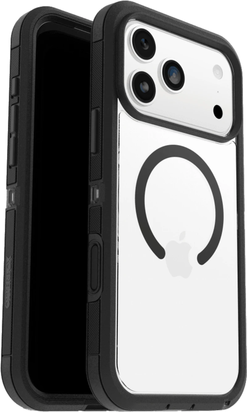 OtterBox 7798469 Étui Defender Pro XT Clear MagSafe avec Contrôle de la Caméra Dark Side (Noir) pour iPhone 17 Pro Max