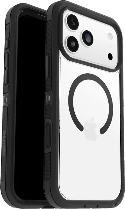 OtterBox 7798469 Étui Defender Pro XT Clear MagSafe avec Contrôle de la Caméra Dark Side (Noir) pour iPhone 17 Pro Max