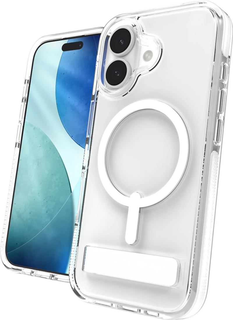 ZAGG - Santa Cruz Snap MagSafe Case with Kickstand for Apple iPhone 17 - White