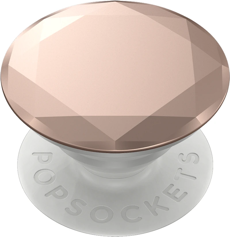 Popsockets - Popgrips Swappable Metallic Diamond Premium Device Stand And Grip -  Rose Gold