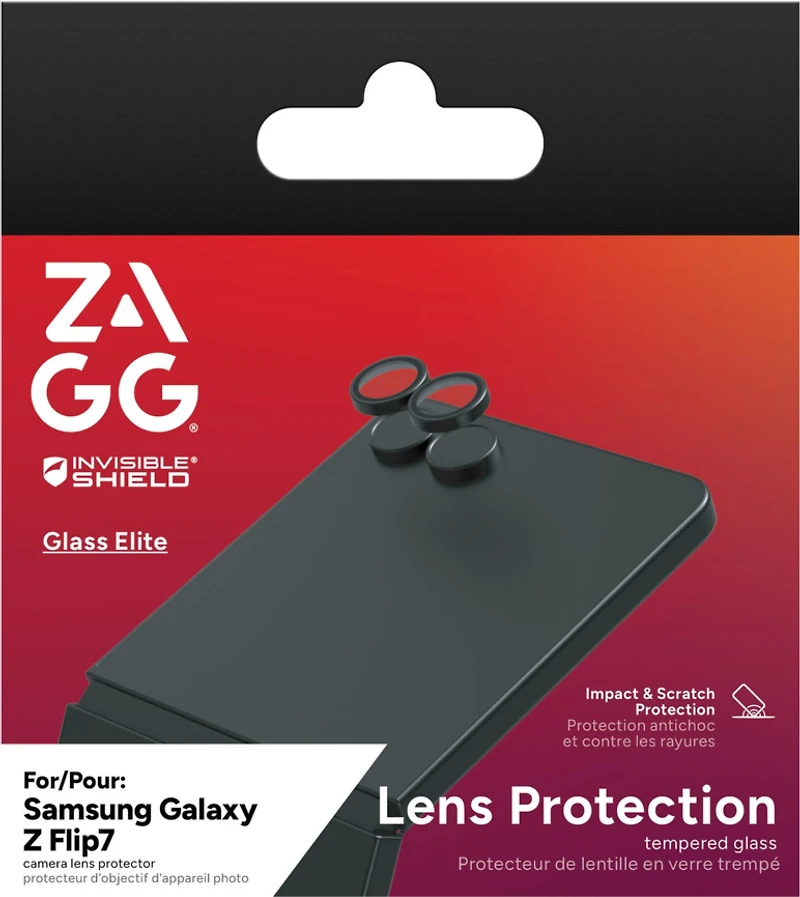 Samsung Galaxy Z Flip7 ZAGG InvisibleShield Glass Elite AR Camera Rings Lens Protector