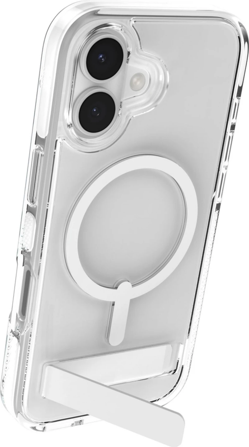 ZAGG - Santa Cruz Snap MagSafe Case with Kickstand for Apple iPhone 17 - White