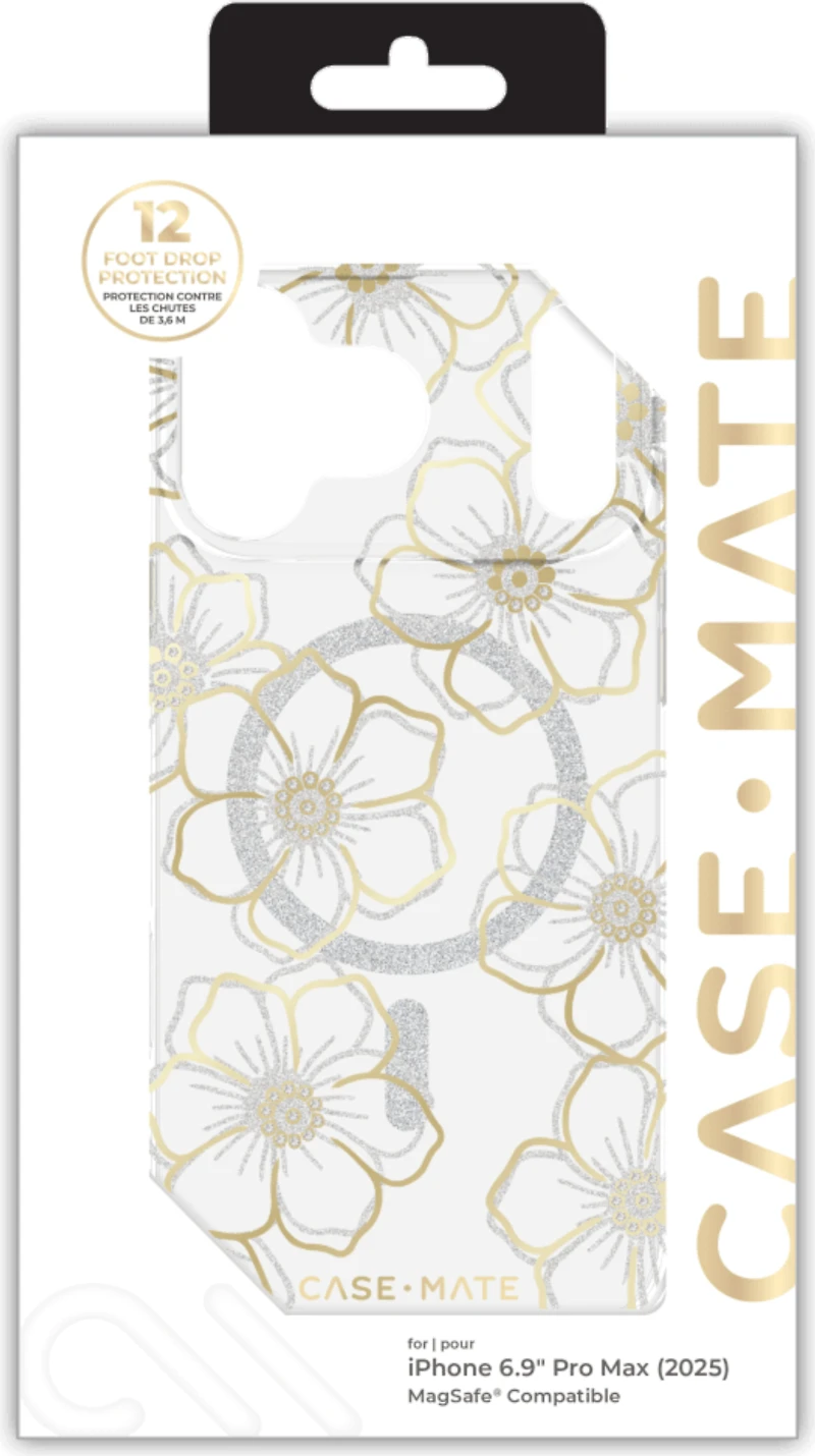 Case-Mate - Floral Gems MagSafe Case for Apple iPhone 17 Pro Max - Gold