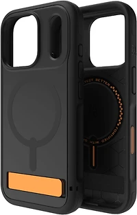 iPhone 17 Pro ZAGG Graphene Sedona Snap Kickstand Case - Flood Black/Orange