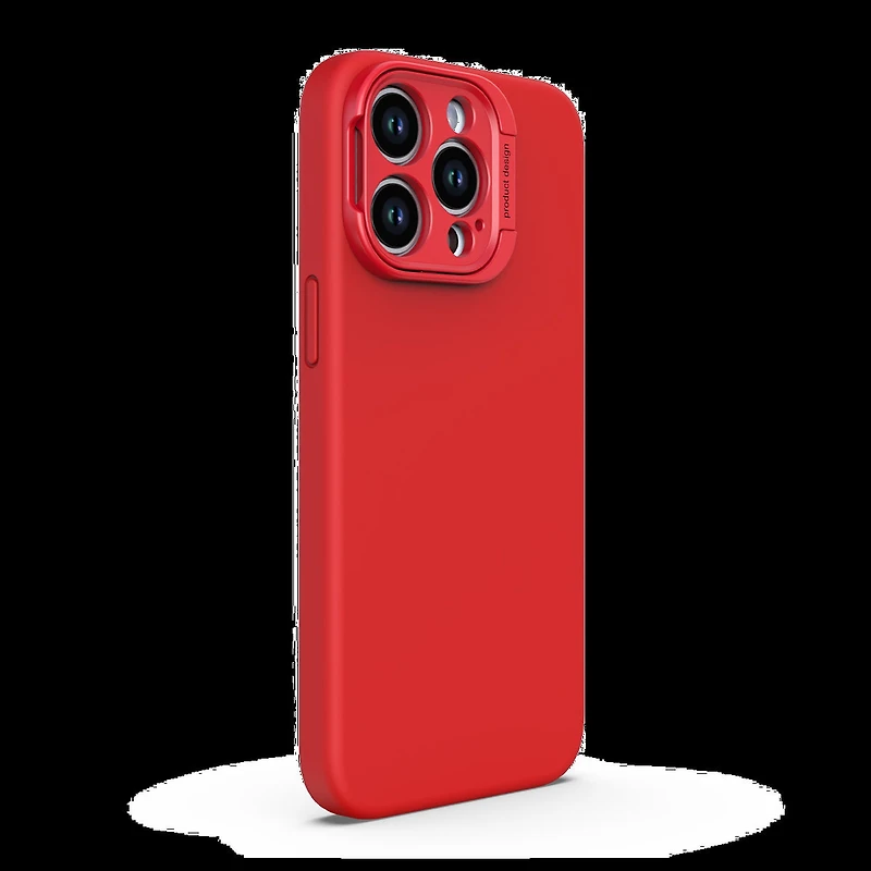 iPhone 15 Pro Max Uunique Liquid Silicone MagSafe Stand Case - Red