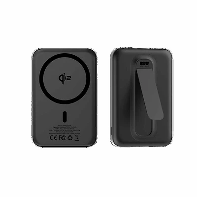 Blu Element - Qi2 SLIM Wireless Power Bank with Kickstand 5K Black