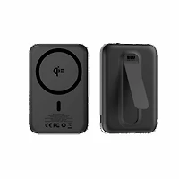 Blu Element - Qi2 SLIM Wireless Power Bank with Kickstand 5K Black