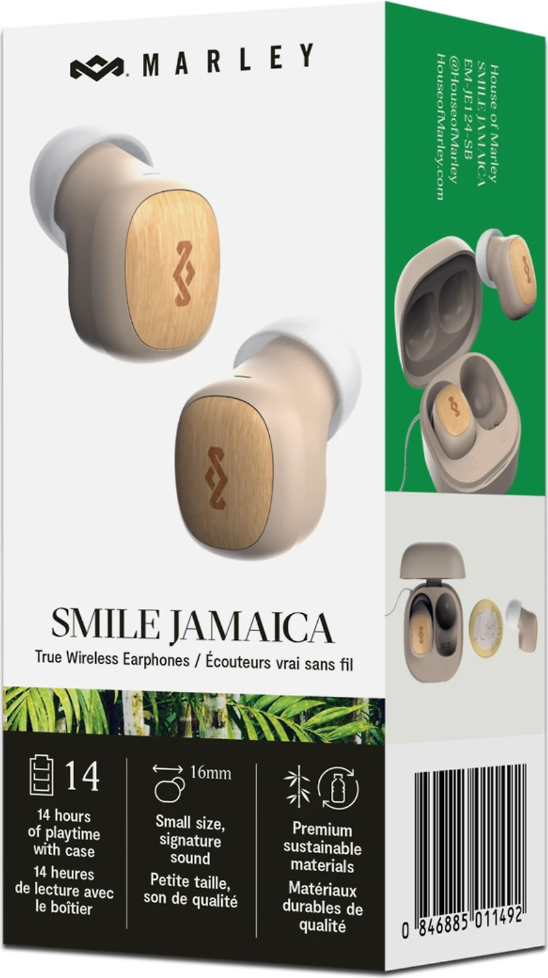 House of Marley Smile Jamaica True Wireless TWS Earbuds - Cream