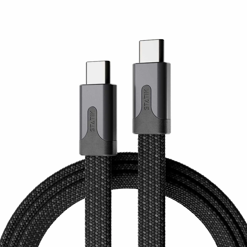 Statik - MagStack Slim Pro Charge/Sync Cable USB-C to USB-C 3.3ft Black