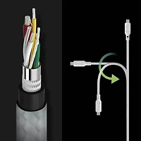 Câble USB-C vers USB-C Spigen de 120 cm - Blanc - Lot de 2